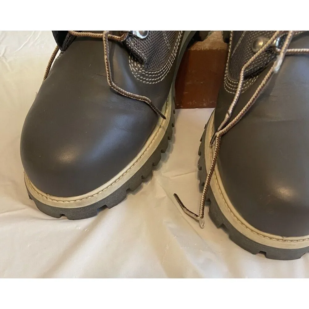 Men's Gray‎ Leather Campsite Raul Lace Up Waterproof Boots-Size 13M-NWB